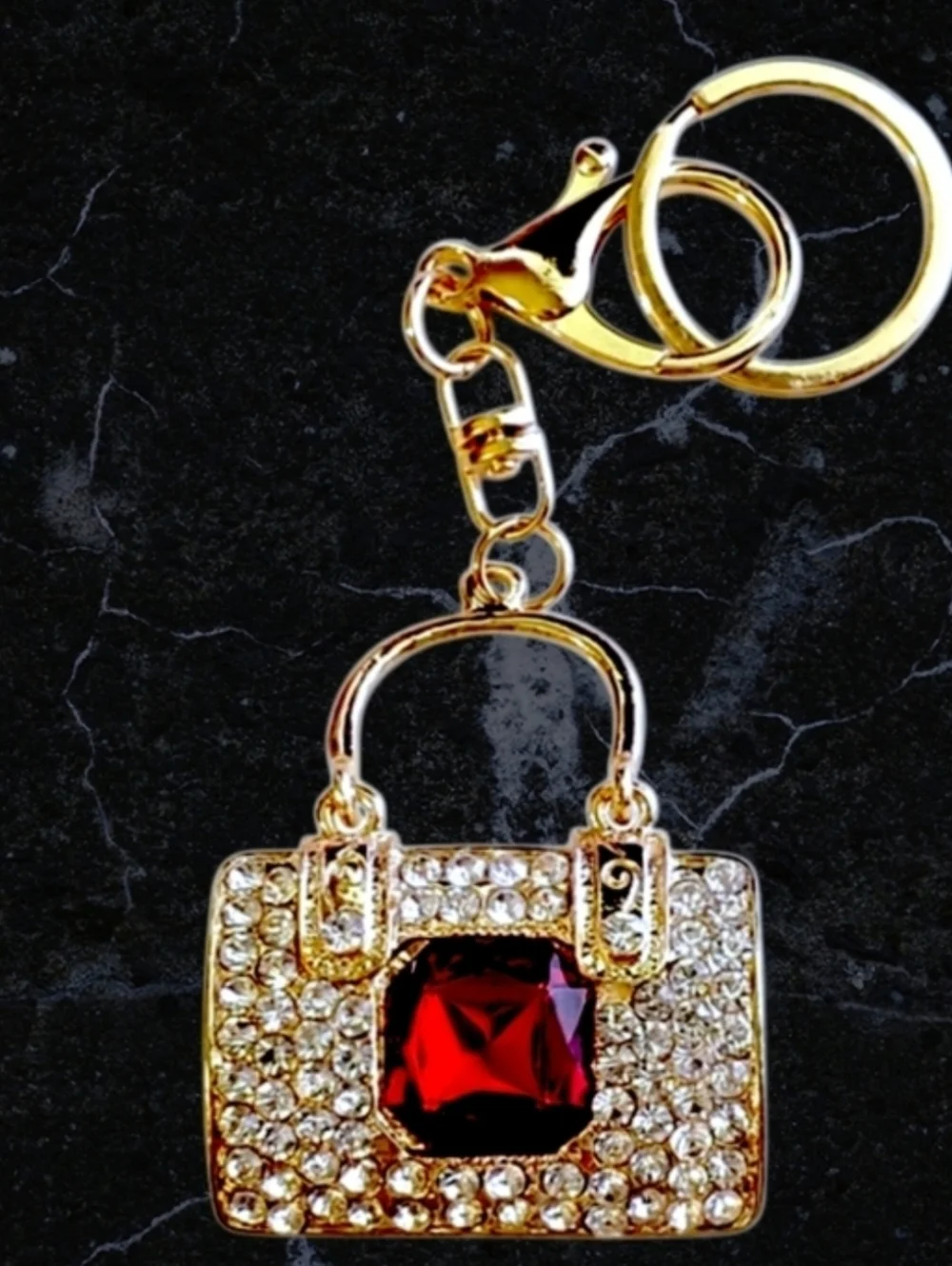 Rhinestone Bag Charm/ Keychain